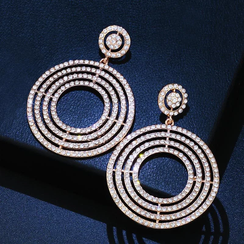 AS jewelry European and American wedding women's earrings circle crystal temperament all-match earrings earrings erm26