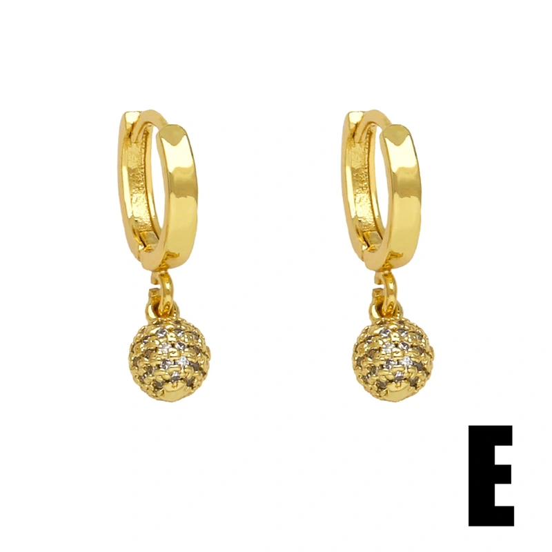 European and American jewelry simple fashion love pendant earrings niche light luxury copper plated 18k gold earrings ers77