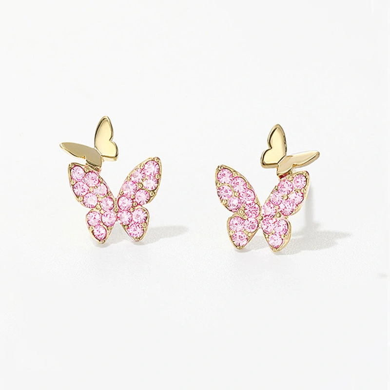 Korean cute small butterfly earrings, simple and elegant small earrings, the same style as the Internet celebrity fairy earrings