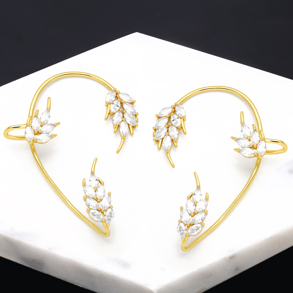 Clearance light luxury flower ear hook super fairy high-end integrated earrings female no ear piercing ear clip earrings era113