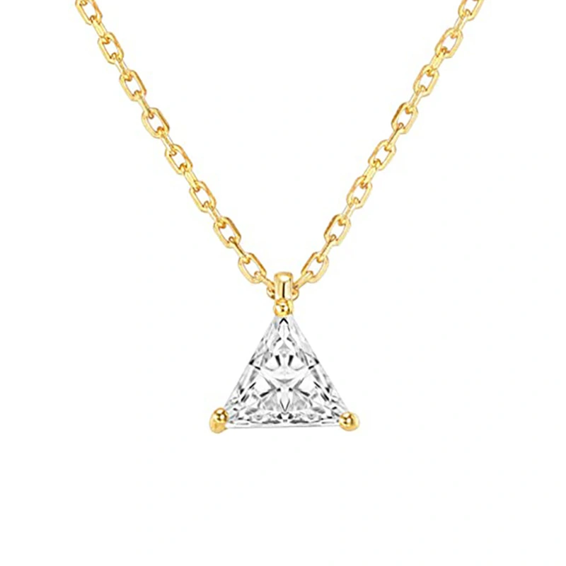 Hot selling new single diamond necklace Anna's same triangle pendant European and American new simple geometric necklace