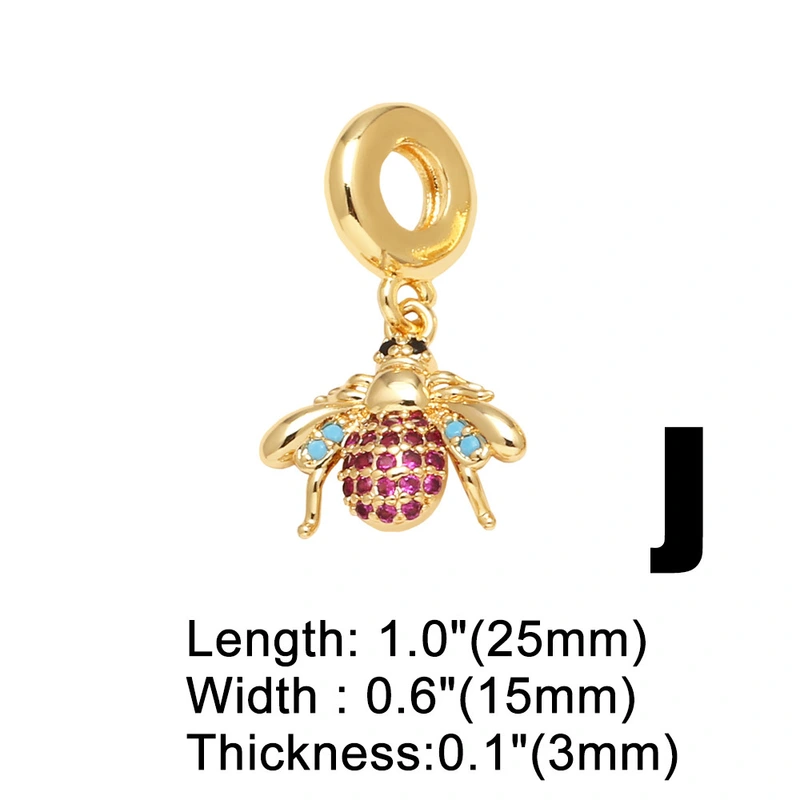AS jewelry DIY accessories copper plated 18k gold bee butterfly pendant bracelet hand jewelry female brj50