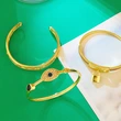 European and American personality exaggerated bracelet creative inlaid large zircon devil eye bracelet copper plated 18K gold jewelry brd58