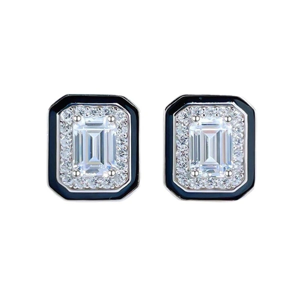  Small fragrance style light luxury style fashion earrings female temperament lady geometric square earrings popular earrings