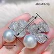 Clover imitation pearl earrings for women, fashionable, exquisite and shining earrings, light luxury style, high-end small fragrance style earrings