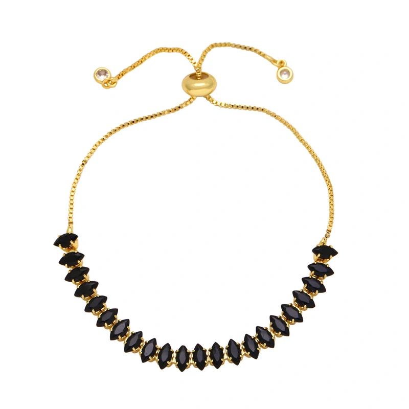 European and American style high-end prismatic colored zircon bracelet simple and fashionable personality niche versatile hand jewelry female bra06