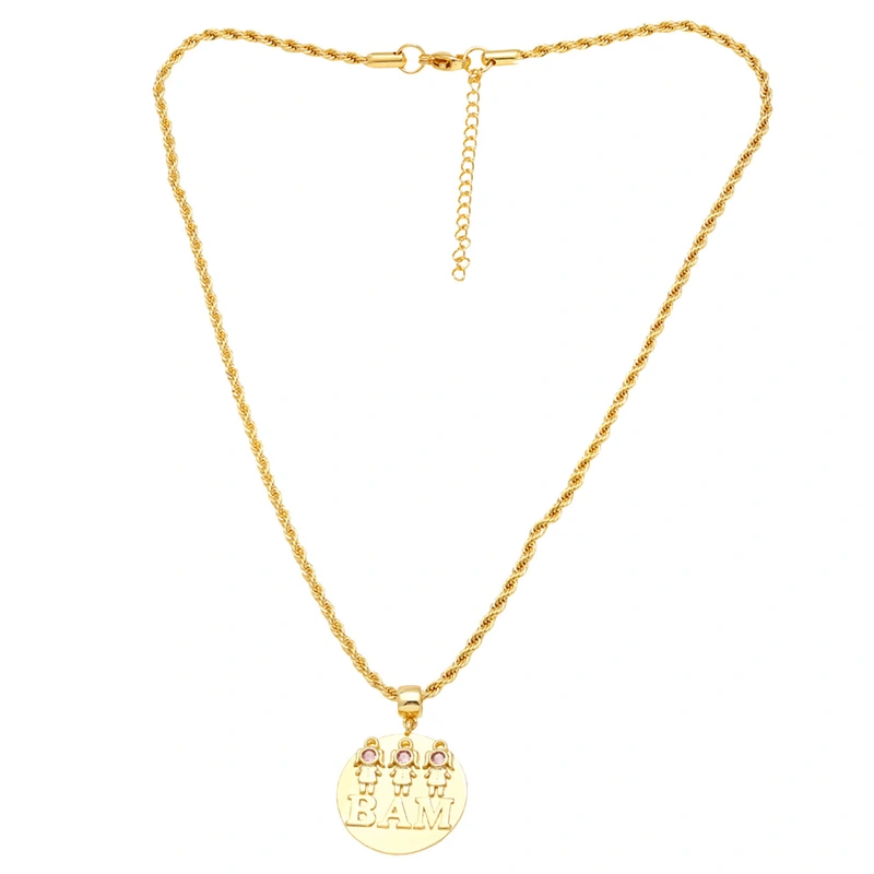 AS jewelry European and American fashion boy and girl love pendant necklace gold-plated zircon sweater chain nkb158