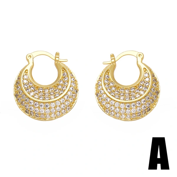 European and American simple fashion inlaid zircon heart earrings niche light luxury high-end gold-plated earrings erz31