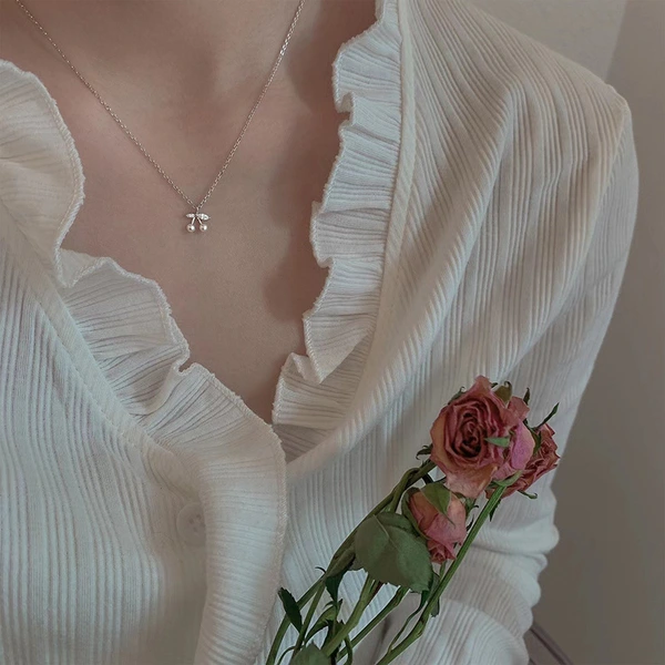  Korean cute style necklace fruit cherry gentle pendant college style exquisite network celebrity clavicle chain