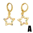 European and American simple niche design high-end metal 18k gold earrings with diamond star geometric earrings female eru03