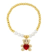 European and American trendy love bear bracelet female design niche versatile temperament pearl bracelet wholesale bra61
