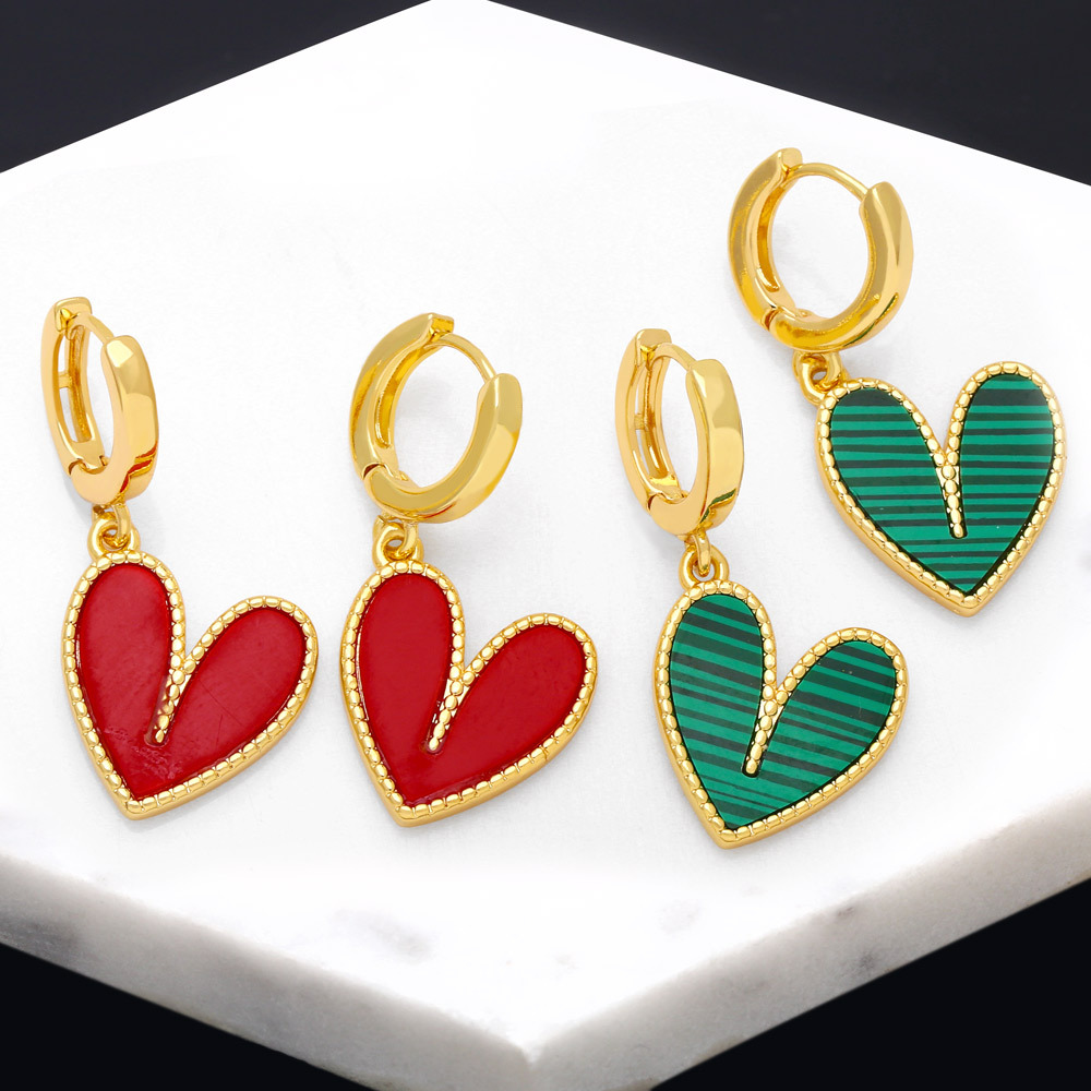 European and American hot selling simple resin love earrings earrings retro fashion heart-shaped earrings Valentine's Day earrings era285