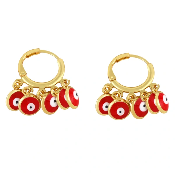 Clearance colorful oil drip tassel earrings female design European and American popular devil eye earrings ery60