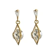  Geometric design earrings for women, fashionable and trendy, French style, simple and generous earrings, shiny round zircon