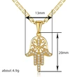  European and American hip-hop style Hand of Fatima necklace hollow sunny doll pendant little finger trend necklace