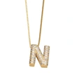 Temu hot selling 26 English letters necklace inlaid with zircon gold-plated clavicle necklace jewelry nkp54