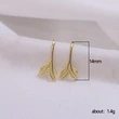  Forest style literary leaf earrings small fresh temperament sprouting young leaf ear hook Korean personality student ear clip