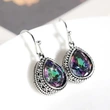Alloy Bohemian style earrings for women fashion retro style colored inlaid glass exquisite earrings jewelry