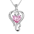    New Chinese Valentine's Day necklace for women, love line design pendant, pink heart-shaped sweet style