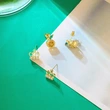 Clearance tide crown earrings niche design micro-inlaid zircon fruit earrings cute small earrings erx73