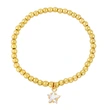 Clearance hot sale simple beaded gold elastic bracelet star five-pointed star zircon pendant bracelet brj79