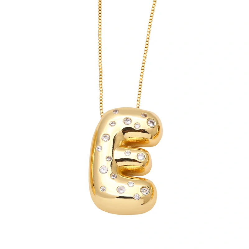 AS jewelry fat English letter necklace female gold-plated zircon clavicle chain nkb241