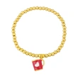 European and American round bead bracelet creative personality niche design oil drop love mug elastic gold bead bracelet bre09