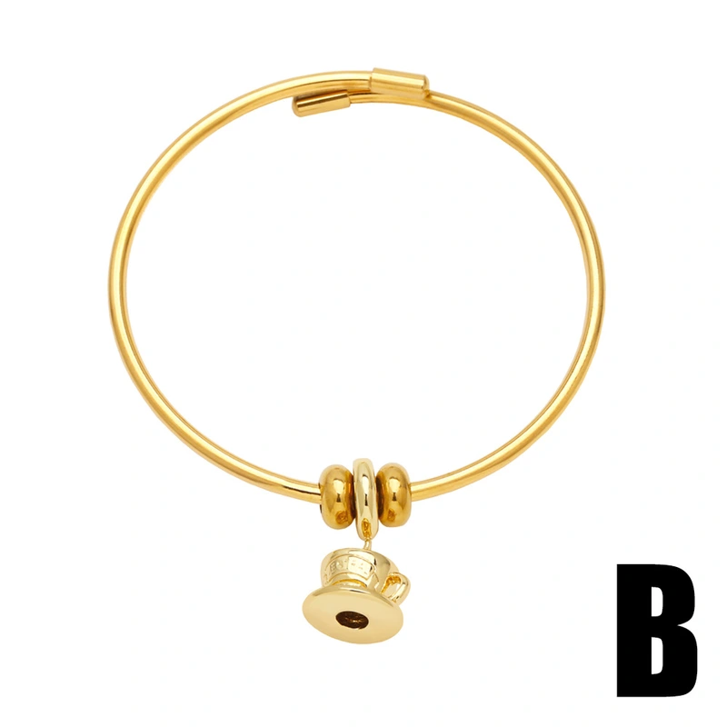 European and American cross-fashion simple water cup bracelet niche design copper plated 18k gold pendant telescopic bracelet brm05