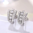 Hot-selling ear clips, super shiny, fully inlaid with cool style, light luxury zircon earrings, fashionable workplace design earrings