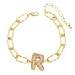 AS jewelry European and American hot-selling copper plated 18k gold zircon 26 English letters love bracelet jewelry brh51