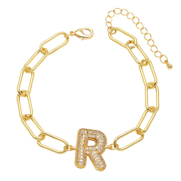 AS jewelry European and American hot-selling copper plated 18k gold zircon 26 English letters love bracelet jewelry brh51