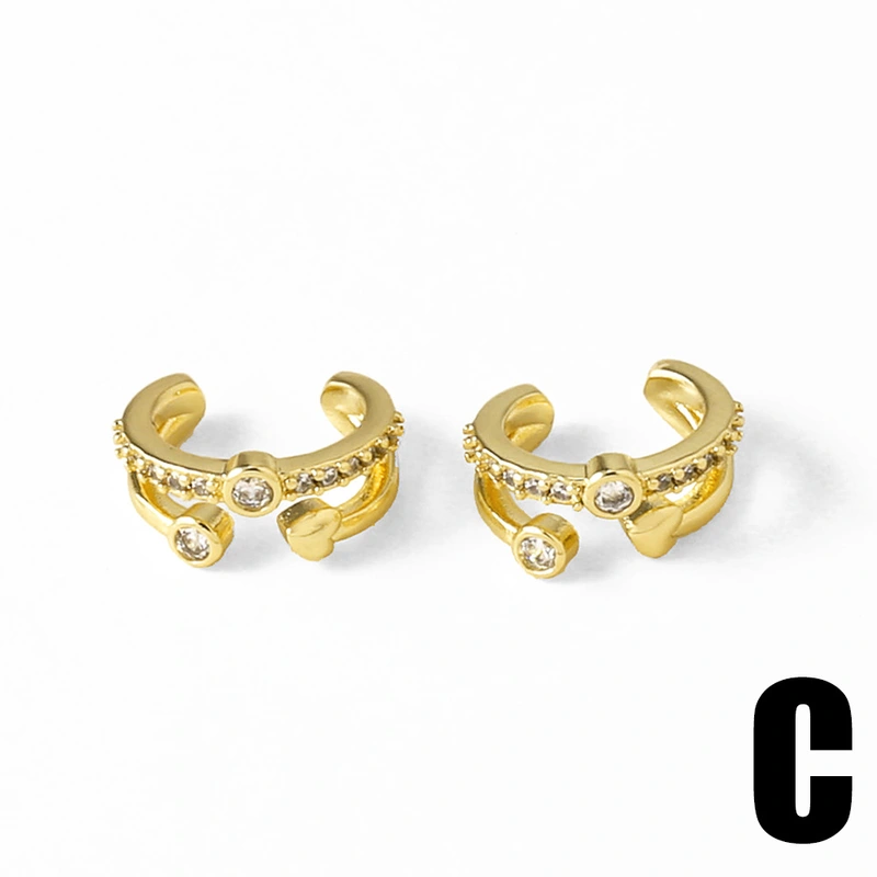 AS jewelry new double-layer ear bone clip 18k gold plated earrings ers08 earrings