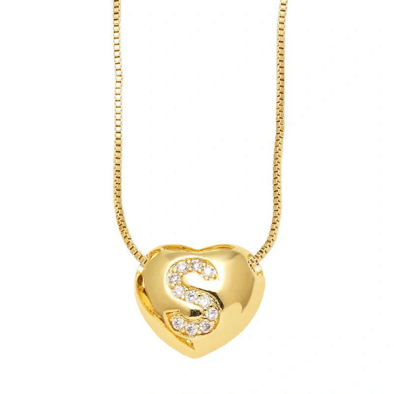 AS jewelry new style inlaid zircon love 26 letters pendant necklace clavicle chain nkb281necklace
