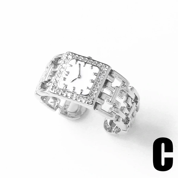 AS jewelry new hot selling love watch ring female copper plated 18k gold open ring rij20