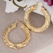 Live broadcast hot-selling ear clips spiral texture large hoop earrings metallic luster style jewelry