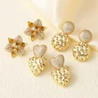 AS jewelry Europe and the United States hot selling full zircon copper plated real gold heart-shaped flower earrings earrings earrings erz81