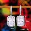 Internet celebrity live broadcast hot earrings eight hearts and eight arrows princess square diamond earrings high-end light luxury style earrings for women