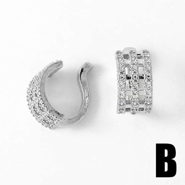 AS jewelry supply hot selling butterfly ear bone clip gold-plated zircon C-shaped earrings earrings for women era067