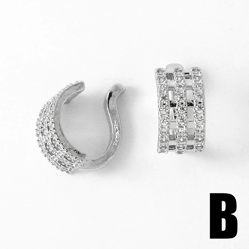 AS jewelry supply hot selling butterfly ear bone clip gold-plated zircon C-shaped earrings earrings for women era067