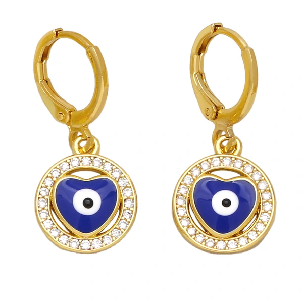 Clearance European and American jewelry personality oil drop heart-shaped devil eye earrings women's trendy all-match earrings ert56