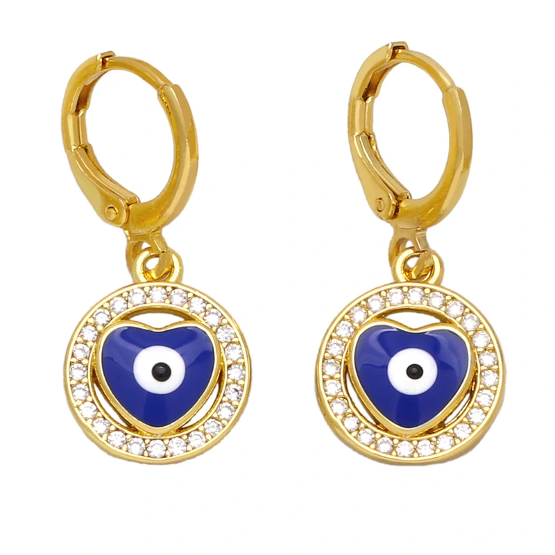 Clearance European and American jewelry personality oil drop heart-shaped devil eye earrings women's trendy all-match earrings ert56