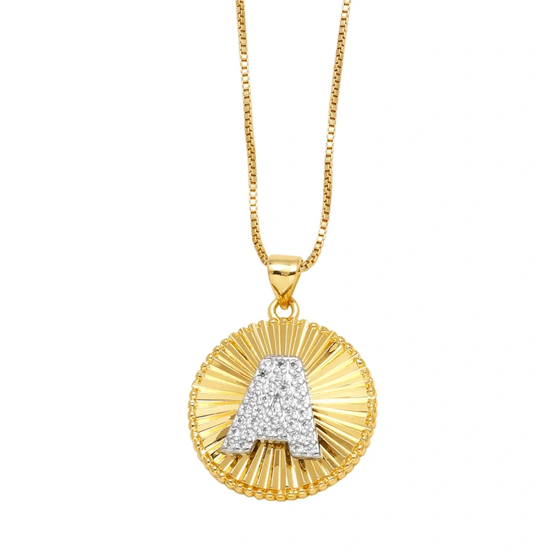 AS jewelry European and American copper plated real gold 26 English letters necklace clavicle chain nkb107 necklace