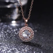 New necklace hot selling copper plated rose gold full inlaid zircon necklace jewelry manufacturers wholesale