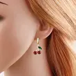 AS jewelry European and American hot selling simple and fashionable fruit cherry earrings women's gold-plated earrings earrings era237