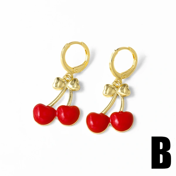 AS jewelry European and American oil drop fruit cherry strawberry pendant earrings earrings era098 earrings