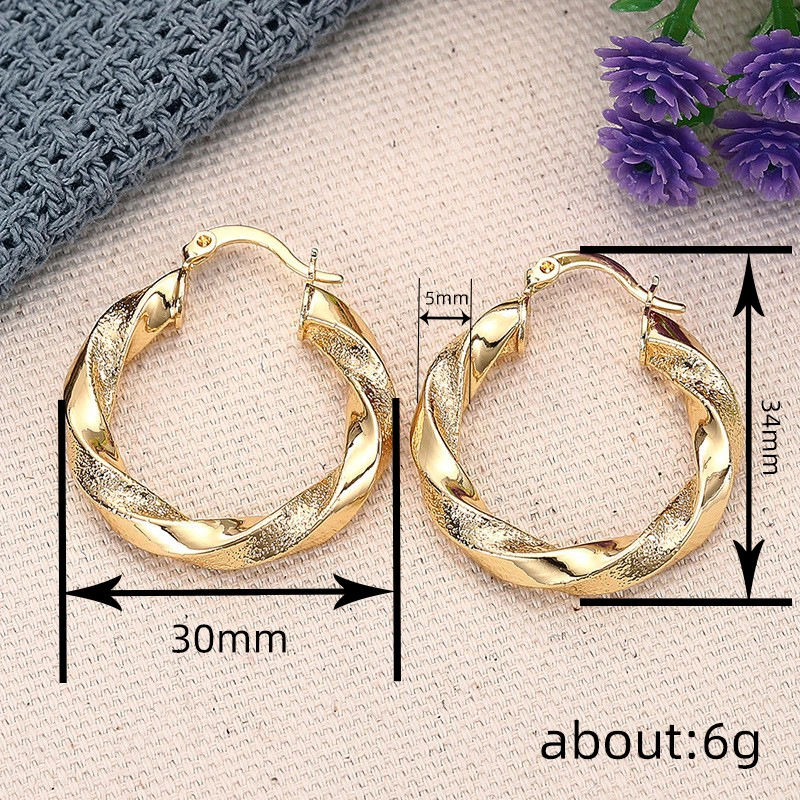 Pinxixi's hot-selling earrings for women, double-sided electroplated design, trendy and cool girl accessories