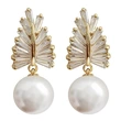 Baroque style imitation pearl earrings exquisite wheat ear zircon earrings shiny temperament women's earrings