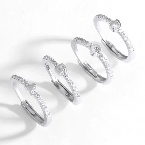 AS jewelry Europe and the United States hot selling 26 English small letter ring female copper plated 18k gold ring rih99ring