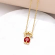AS jewelry girl pendant necklace copper plated real gold heart-shaped zircon clavicle chain nka031
