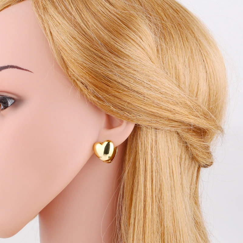 Fashion heart earrings for women niche design oval gold-plated earrings wholesale erv20